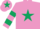 Silk - Mauve, Dark Green star, hooped sleeves and star on cap