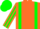 Silk - Orange, Green Braces, Orange sleeves, Green stripes, Green Cap