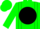 Silk - Green, green 'n' on black disc, black braces, black armlet, green cap