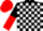 Silk - Black and White check, Black and Red halved sleeves, Red cap