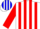 Silk - White, blue and red 'g', blue and red stripes on sleeves