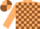 Silk - Beige and brown blocks, Beige and Brown quartered cap
