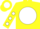 Silk - Yellow, yellow 't' on white disc, white spots on sleeves