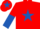 Silk - Red, Royal Blue star, Halved sleeves, Red cap, Royal blue star