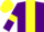 Silk - Purple, yellow stripe, purple sleeves, yellow armlets and cap
