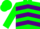Silk - Green, purple chevrons, green cap