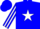 Silk - Blue, white 'mm' on white star, white star stripe on sleeves