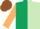 Silk - Dark Green and Light Green (halved), Beige sleeves, Brown cap