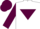 Silk - White, maroon inverted triangle, maroon sleeves and cap