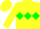 Silk - Yellow body, green triple diamond, yellow arms, yellow cap