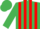 Silk - Emerald Green, Red stripes, Emerald Green sleeves and cap