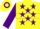 Silk - Yellow, purple stars, purple hoop on sleeves