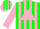 Silk - Green, pink triangle, pink stripes on sleeves