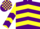 Silk - Purple, yellow chevrons, yellow sleeves, purple chevrons, purple and yellow check cap