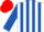 Silk - White, Royal blue stripes on sleeves, red cap