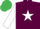 Silk - Maroon, White star and sleeves, emerald green cap