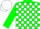 Silk - Hunter green, white blocks, white cap