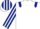 Silk - White, dark blue epaulettes, Dark blue and white striped sleeves and cap