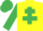 Silk - Yellow, Emerald Green cross of Lorraine, sleeves and cap