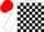 Silk - White and Black check, Red cap