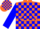 Silk - Orange, triangle h s s, blue blocks on sleeves
