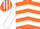 Silk - Orange and White chevrons, White sleeves, striped cap