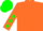 Silk - Orange, orange stars on green belt, green stars on sleeves, green cap