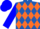Silk - Royal blue and orange diamonds, blue sleeves, orange diamond hoop, blue cap