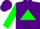 Silk - Purple, green triangle, purple triangles on green sleeves