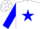 Silk - White, blue star, white m h, blue star sleeves