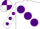 Silk - WHITE, large purple spots & spots on sleeves, quartered cap