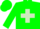 Silk - Forest green, light green cross