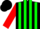 Silk - Black, green 'ss', green stripes on red sleeves, black cap