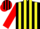 Silk - Black, red and yellow emblem, yellow stripes on red sleeves