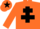 Silk - Orange, black cross of lorraine, black star on cap