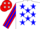 Silk - White, red 'j/j' on red cicle, red and blue stars stripe on sleeves