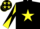 Silk - black, yellow star, yellow sleeves, black diabolo, black cap, yellow stars
