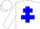 Silk - White body, blue cross of lorraine, white arms, white cap
