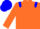 Silk - Orange body, blue shoulders, orange arms, blue cap