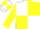 Silk - White body, yellow quartered, yellow arms, white cap, yellow quartered