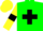 Silk - Green, black cross belts, Yellow sleeves, Black armlets, Yellow cap