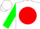 Silk - White, green 'sp' in red disc, red and green sleeves, white cap