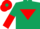Silk - Dark green, red inverted triangle, halved sleeves, red cap, dark green diamond
