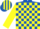 Silk - Royal Blue & Yellow Check, Yellow Sleeves, striped Cap