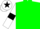 Silk - Green body, white arms, black armlets, white cap, black star