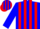 Silk - Blue, 'sly', red stripes on blue sleeves