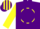 Silk - Purple, yellow circle, purple stripes on yellow sleeves