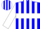 Silk - Blue, white hoop, white stripes on sleeves
