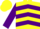 Silk - Yellow, purple fish emblem, purple chevrons and emblem on sleeves