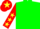 Silk - Green body, red arms, yellow stars, red cap, yellow star